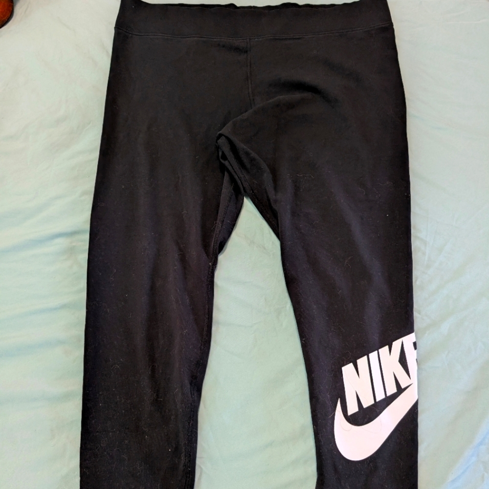 2 Pair Nike Black Leggings with Swoosh Logo